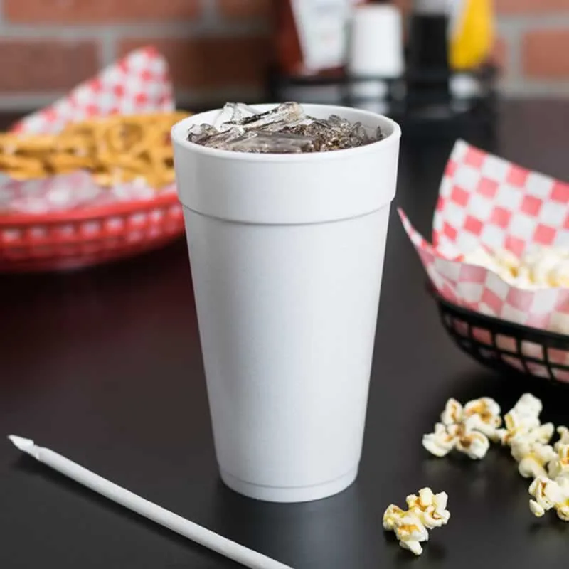 styrofoam cup with popcorns