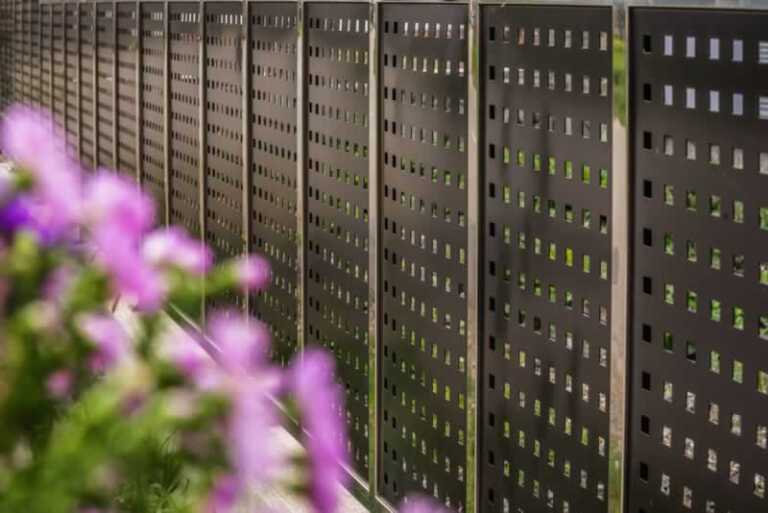 perforated metal fence