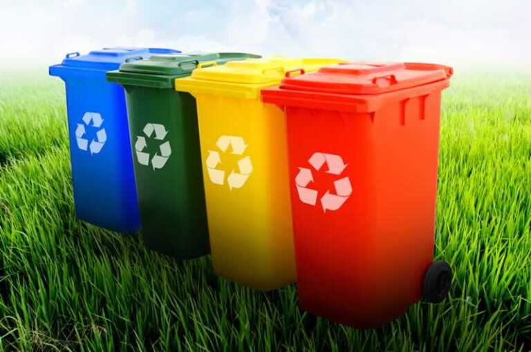 recycling bins