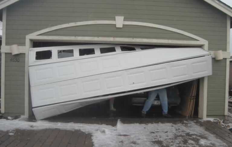 broken garage door