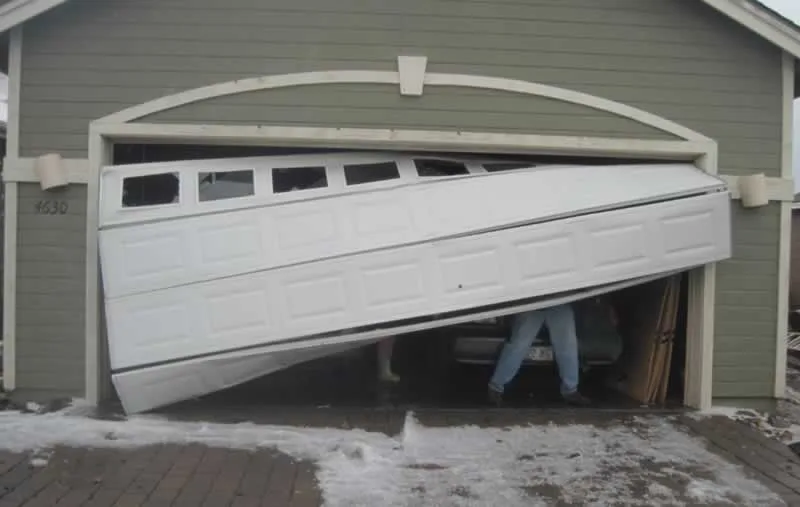 broken garage door