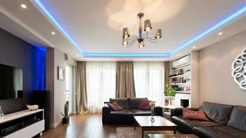 LED lights in living room