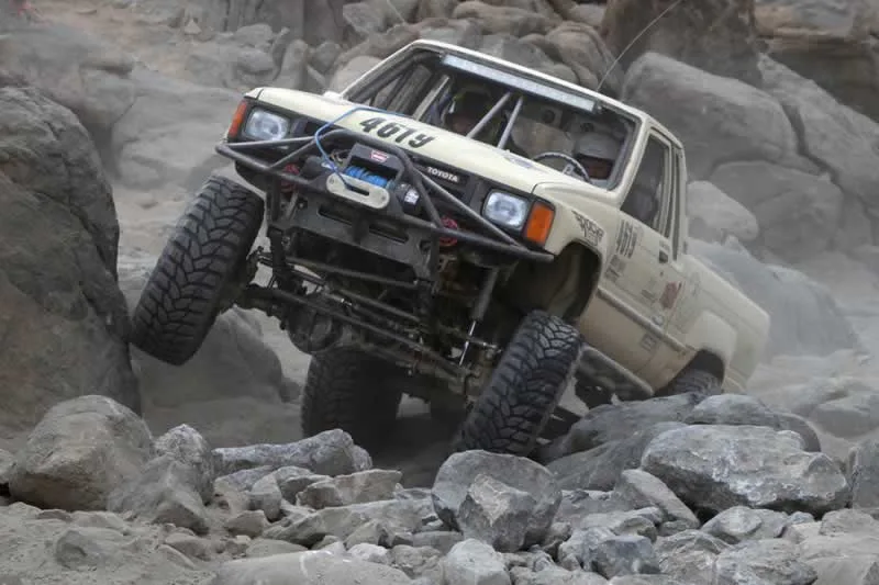 car on off road track