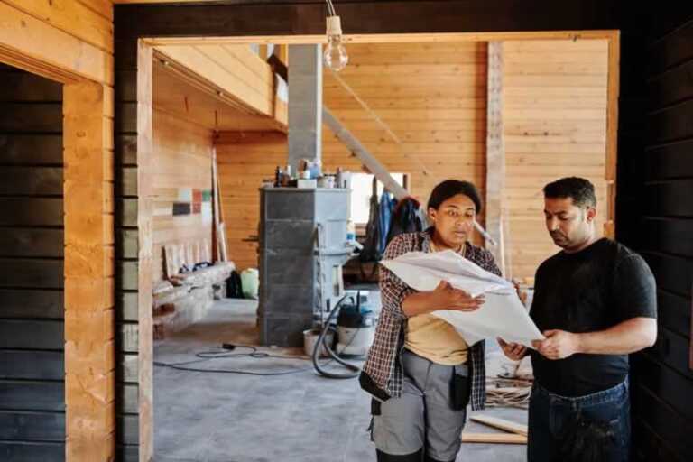 homeowner with contractor