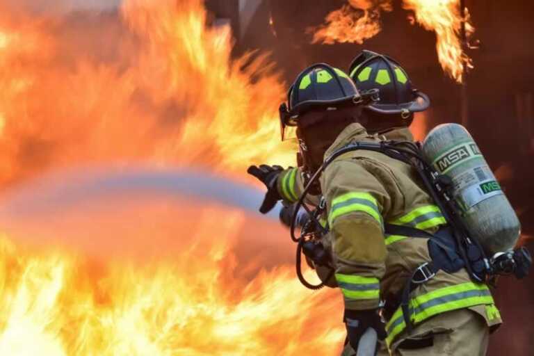 firefighter fighting fire