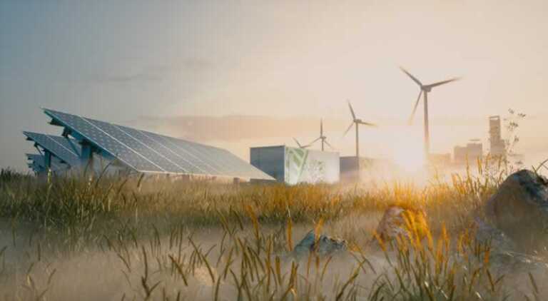 wind turbines and solar panels