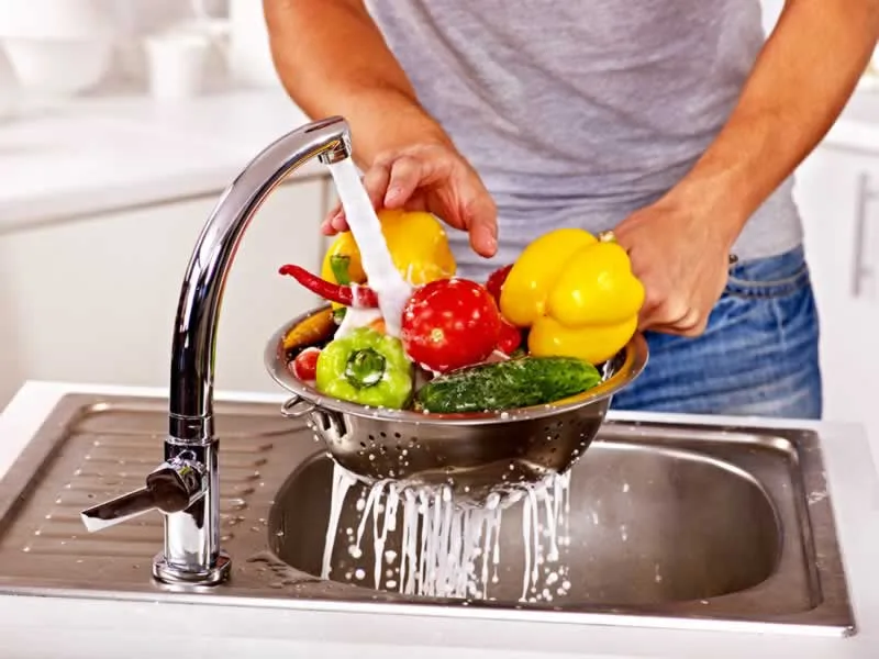 washing vegetables