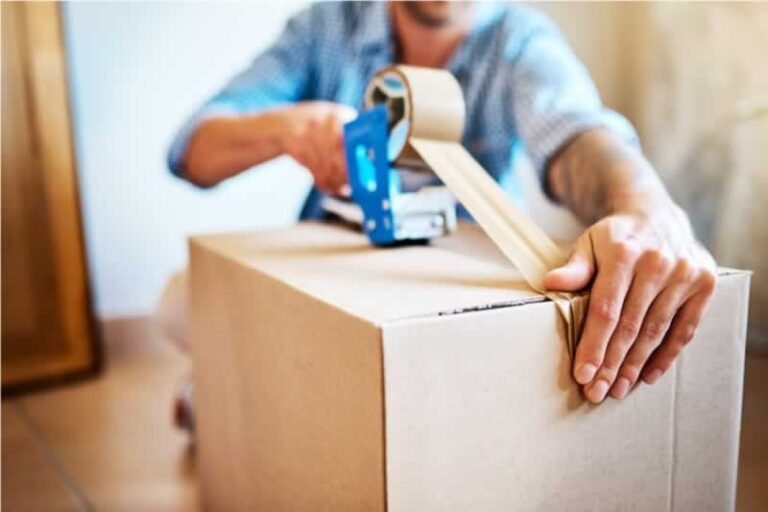 taping a box for moving