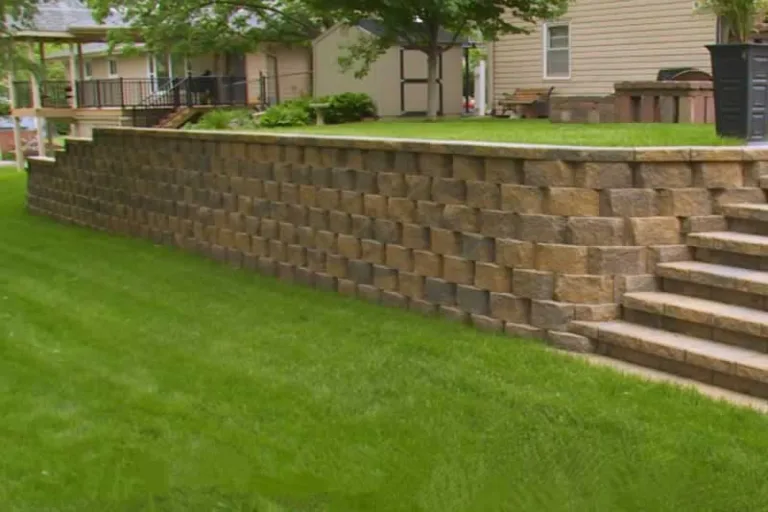 retaining wall near the house