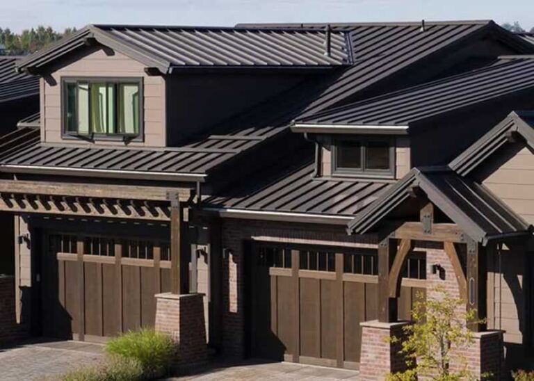 metal roof on the house