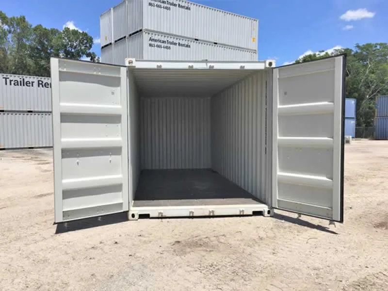 opened shipping container