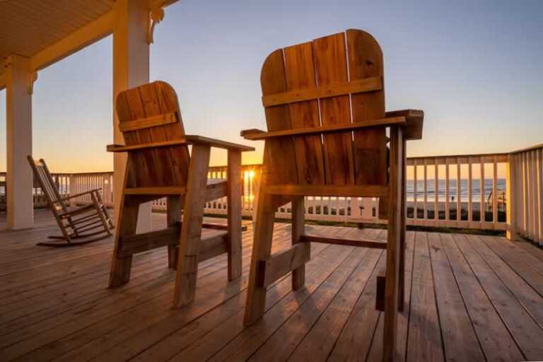 chairs on wooden deck