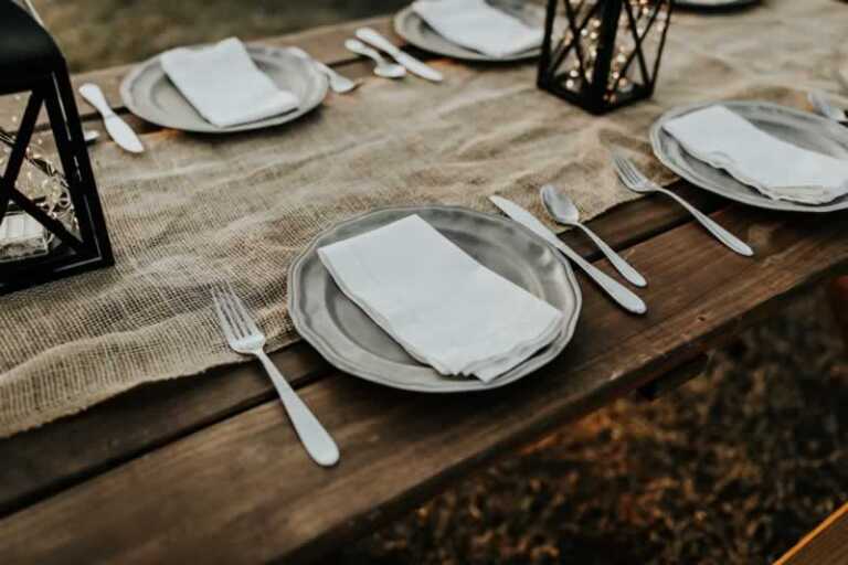 table with silver tableware