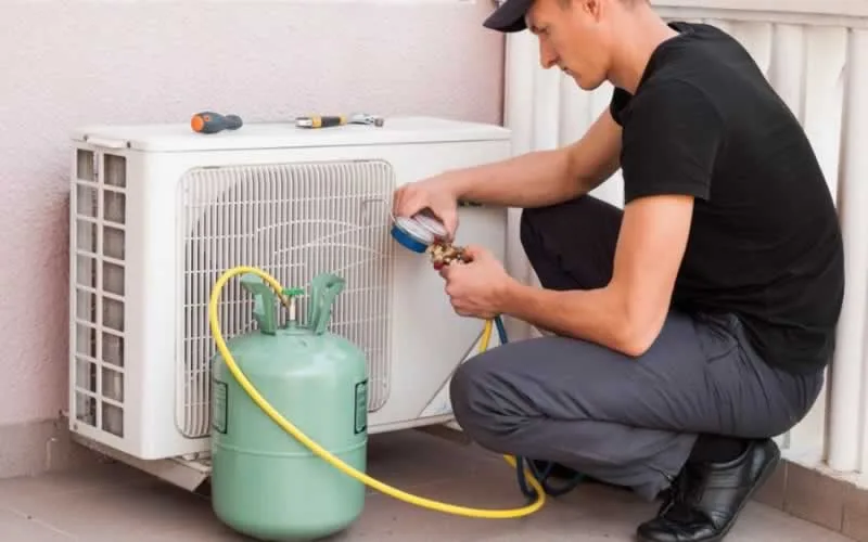 checking coolant in air conditioner