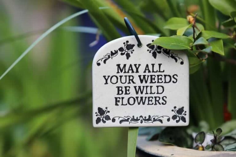 small metal garden sign