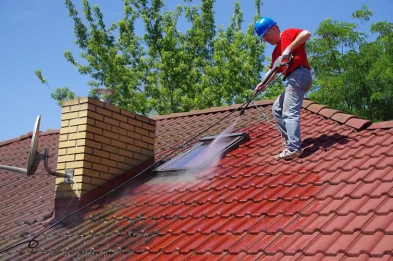 power washing the roof