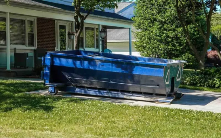 dumpster in front of the house