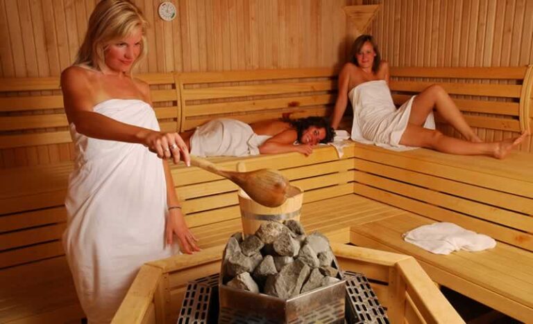 women in the sauna