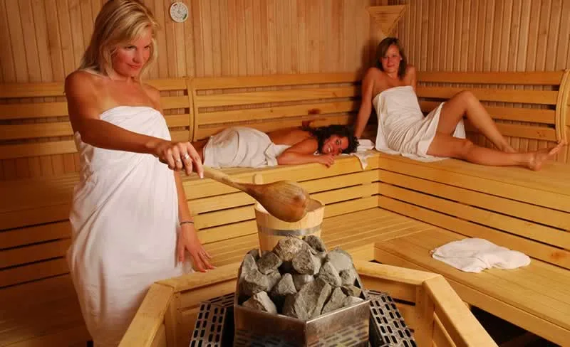 women in the sauna