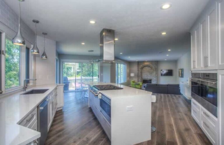 kitchen with kitchen island
