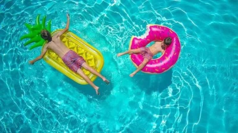 kids swimming in the pool