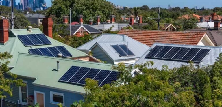 solar panels on roof