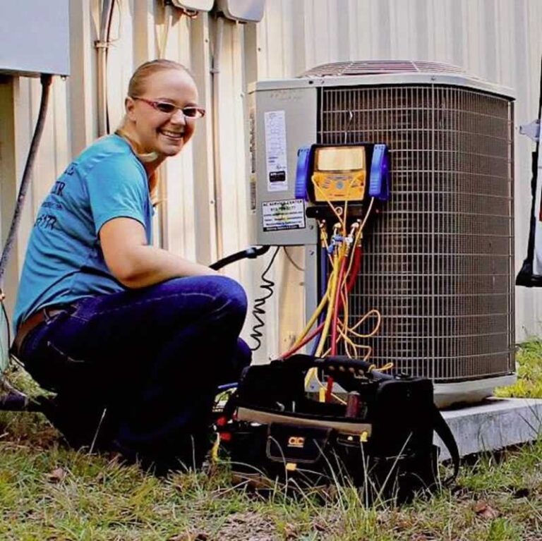 female HVAC technician