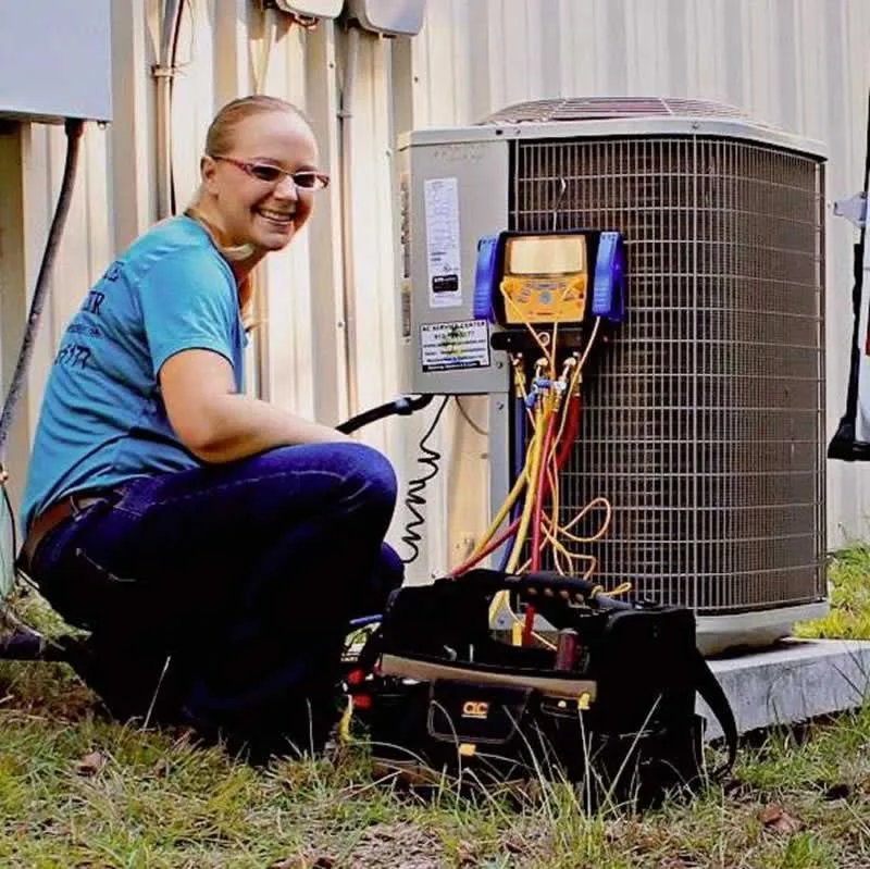 female HVAC technician