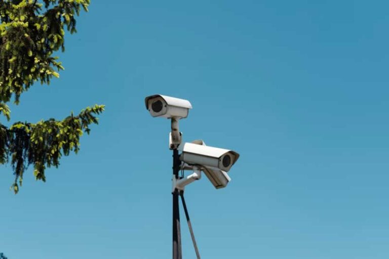 CCTV cameras mounted on pole