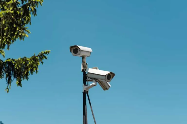 CCTV cameras mounted on pole