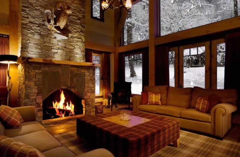 fireplace in the living room