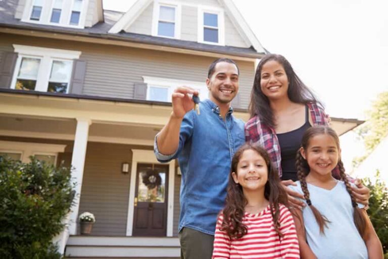 family buying a new home