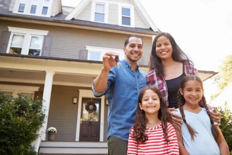 family buying a new home