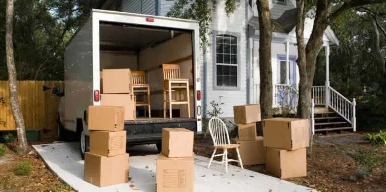 movers in front of the house