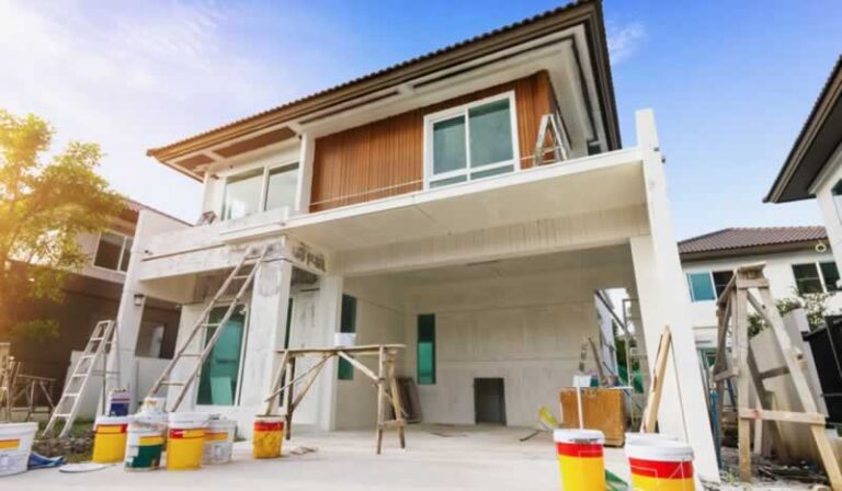 house prepared for painting