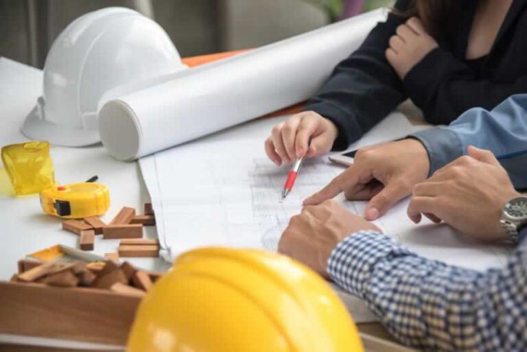 engineer working on plans