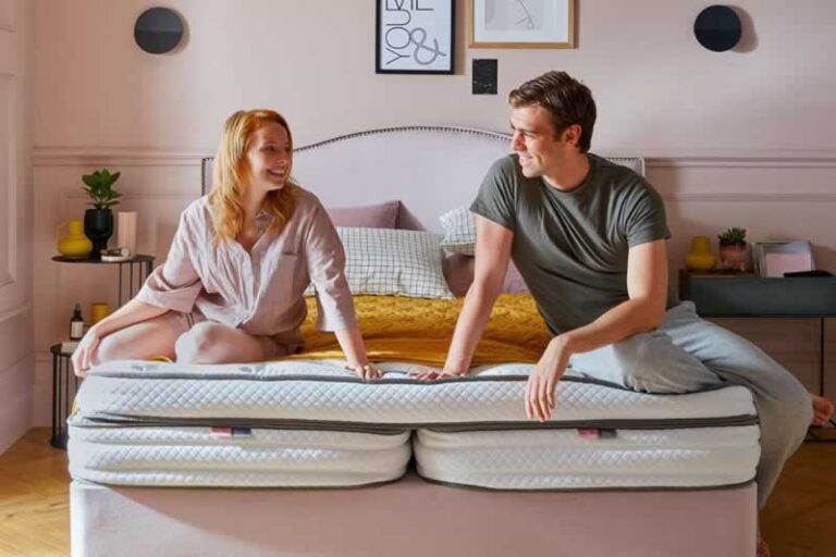 couple buying mattress