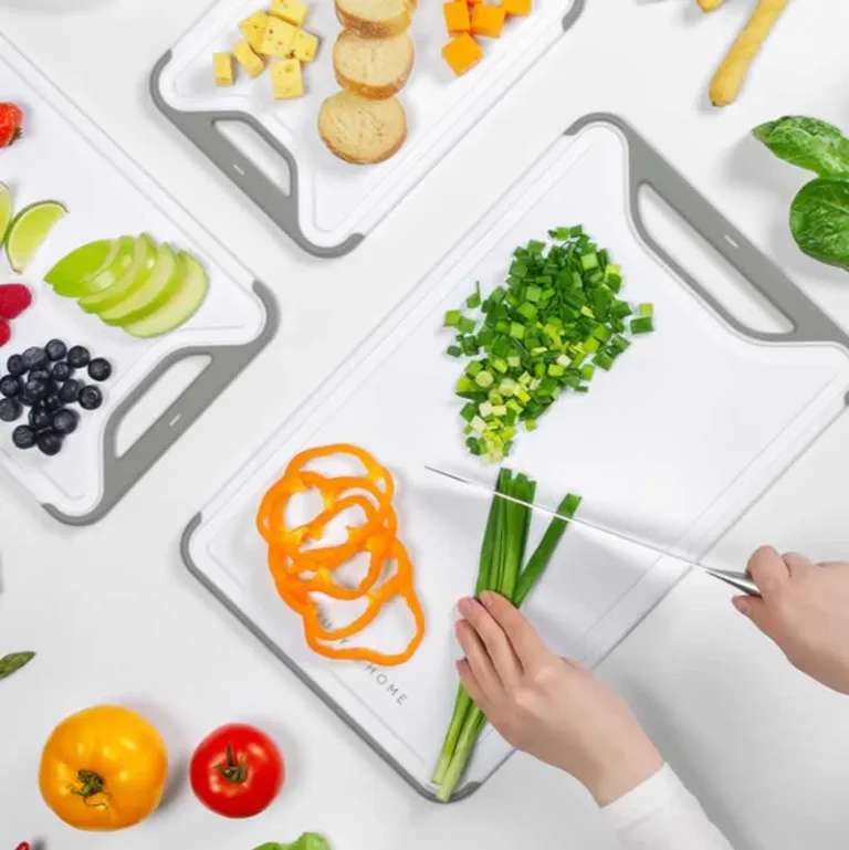cutting vegetables on cutting board
