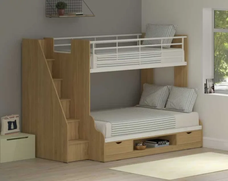 triple bunk bed with stairs