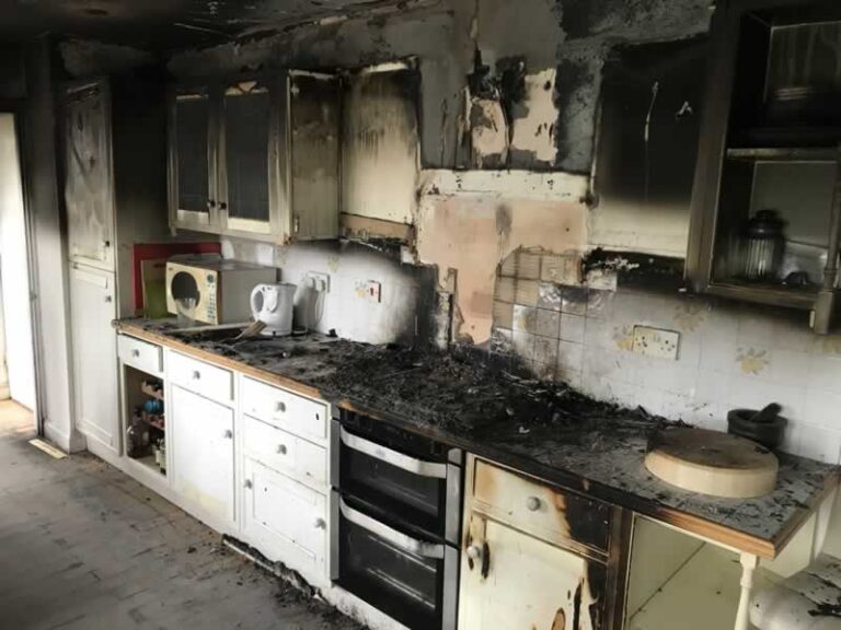 kitchen after fire