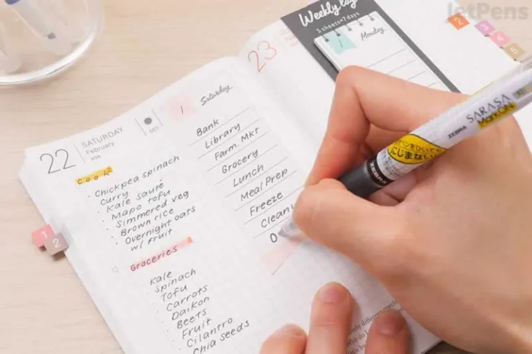 writing in planner