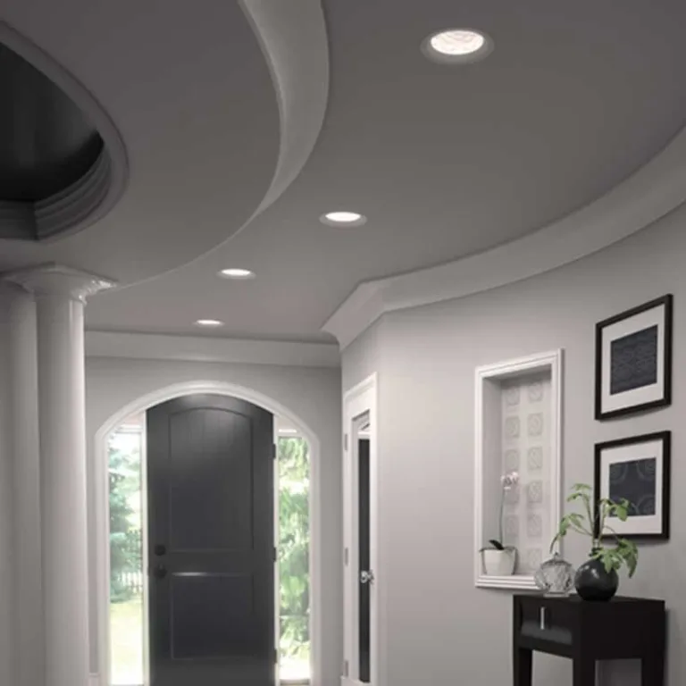 pot lights in the hallway