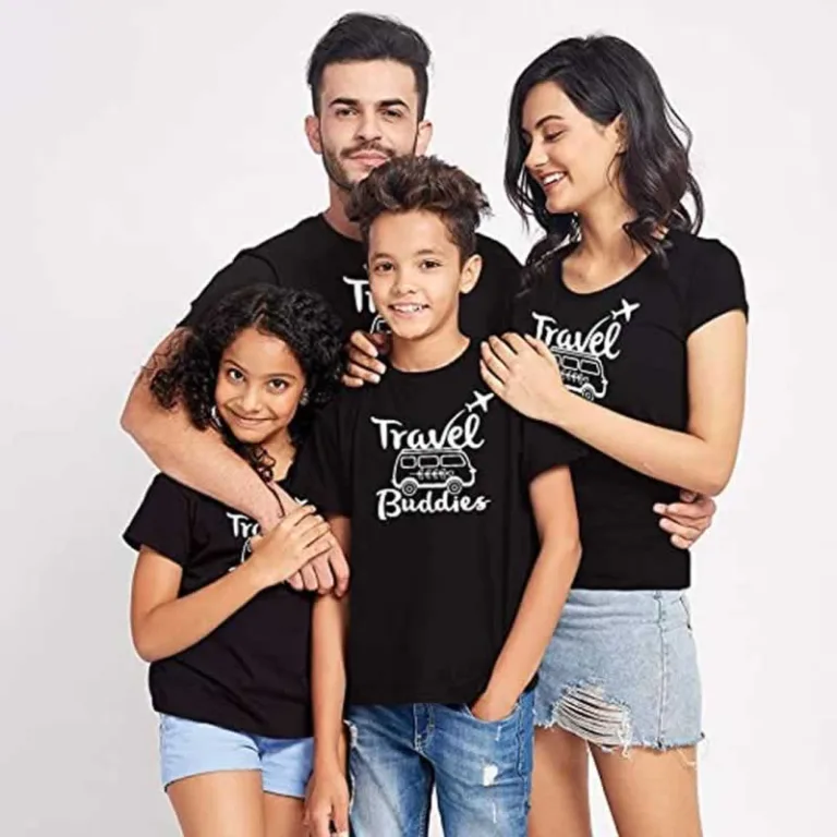 family with custom t-shirts