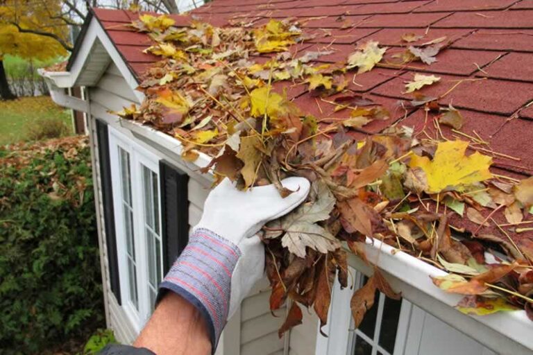 cleaning the gutters