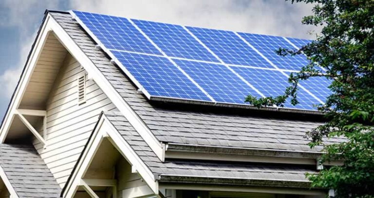 solar panels on family house
