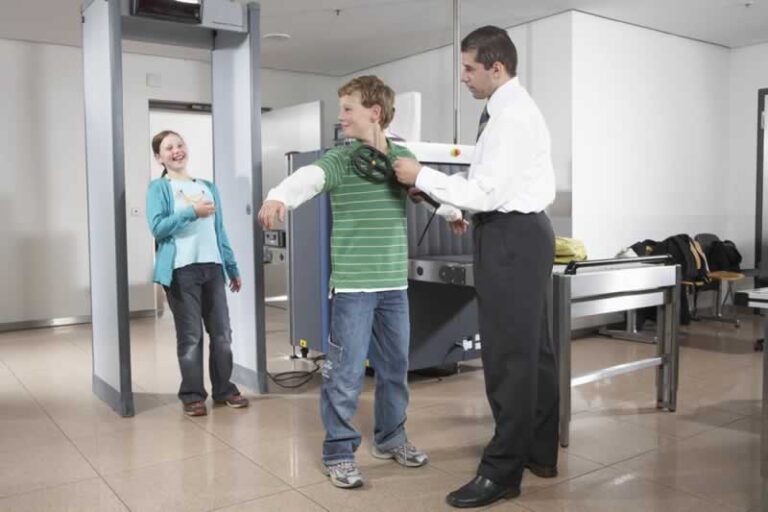 kids trying out metal detectors