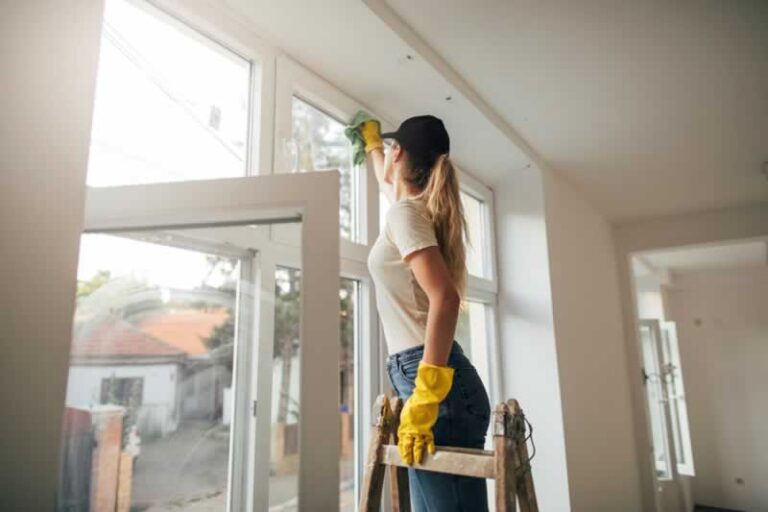 women cleaning windows