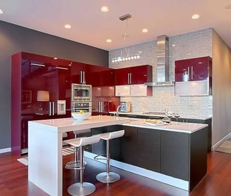modern kitchen with vibrant colors