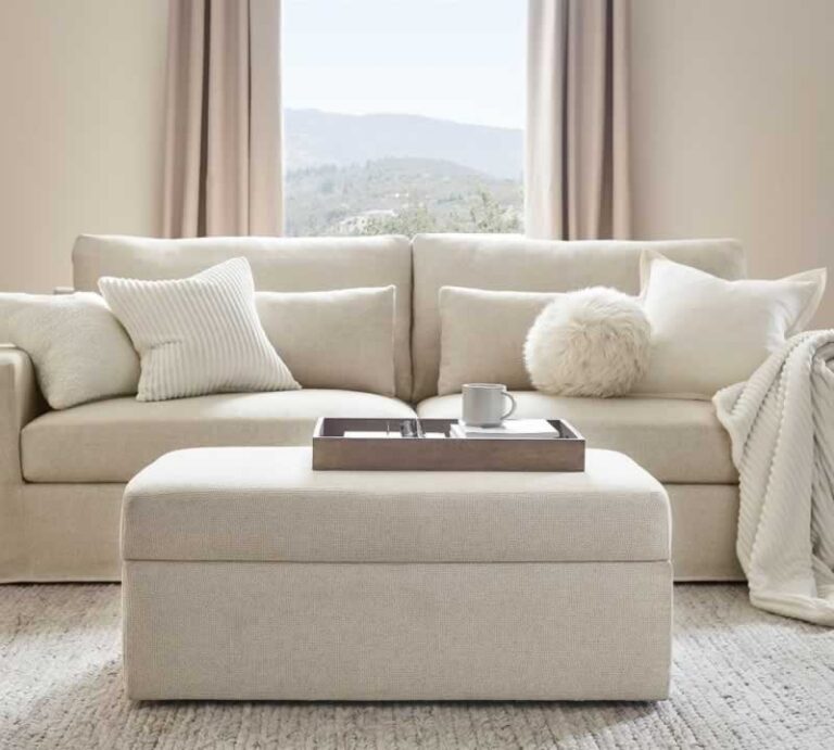 ottoman and sofa