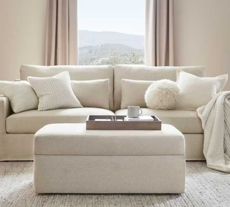 ottoman and sofa
